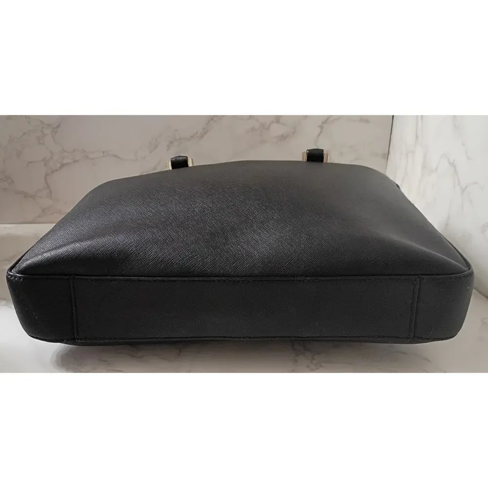 KATE SPADE Black Saffiano Leather Laptop Bag w/ Dust Bag & Bag Scarf - NWOT